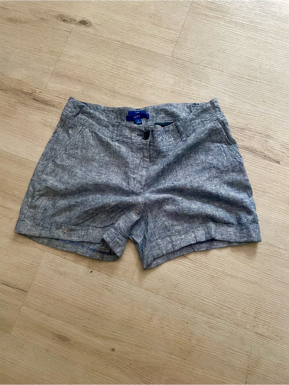 Apt. 9 Heathered Gray Linen-Blend Casual Shorts - Picture 1 of 1